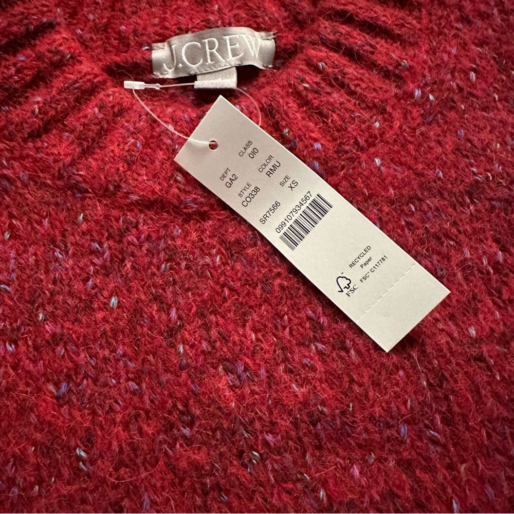 Jcrew red marl wool blend sweater NWT - Picture 4 of 7